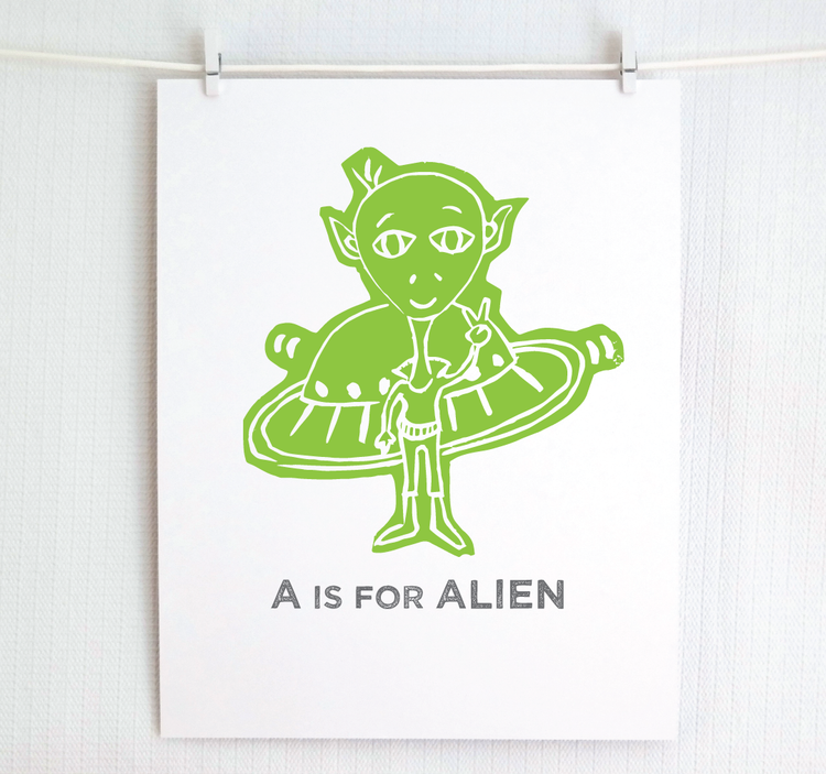 Magical Creatures Alphabet Woodblock Prints