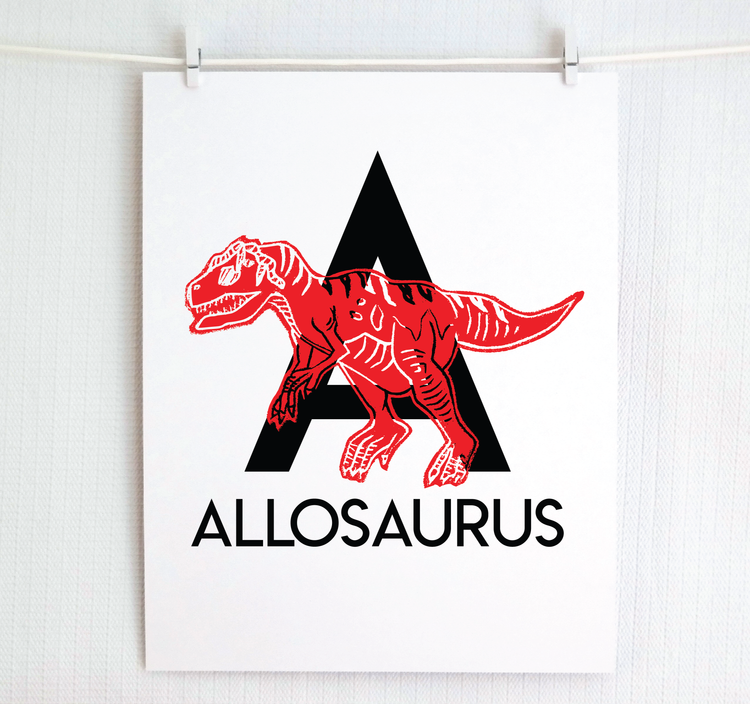 Prehistoric Creatures Alphabet Woodblock Prints