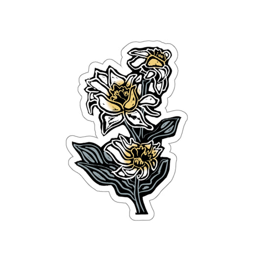 Edelweiss Floral Die-Cut Stickers - Botanical Art, Laptop Decor, Gift for Plant Lovers, Aesthetic Decor, Nature-Inspired Artworks