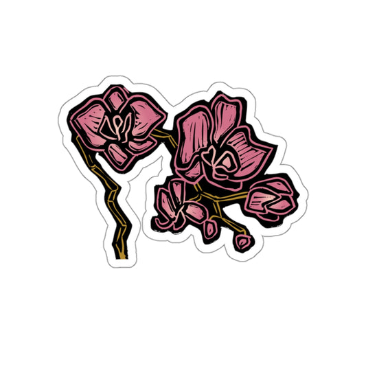 Elegant Orchid Die-Cut Stickers | Floral Laptop Decor, Journal Embellishments, Gift for Plant Lovers, Cute Wall Art