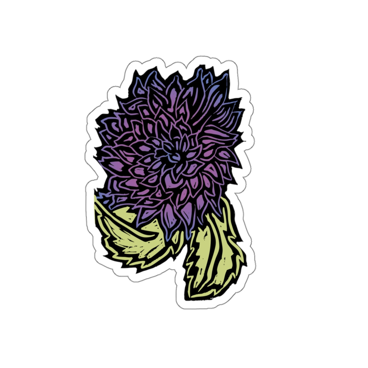 Dahlia Floral Die-Cut Sticker