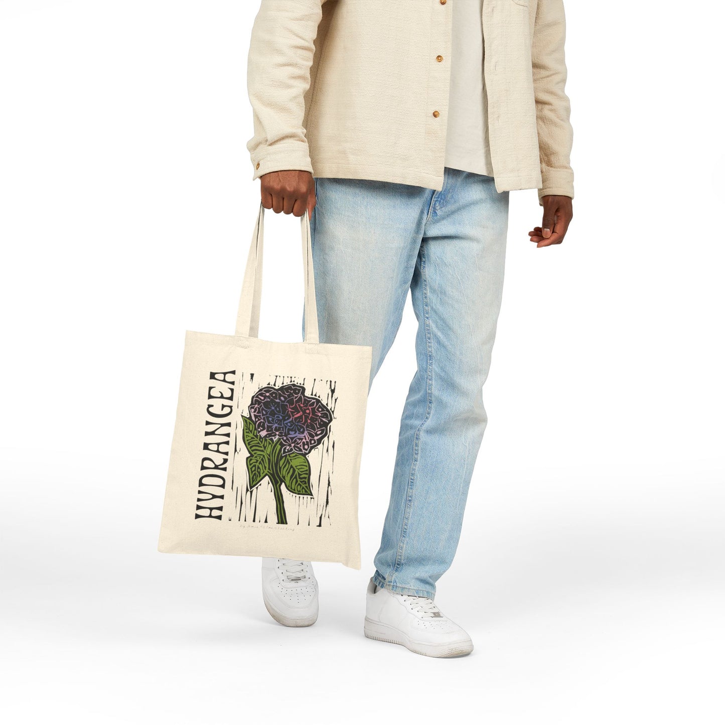 Tote Bag — "Hydrangea" Botanical Canvas Tote