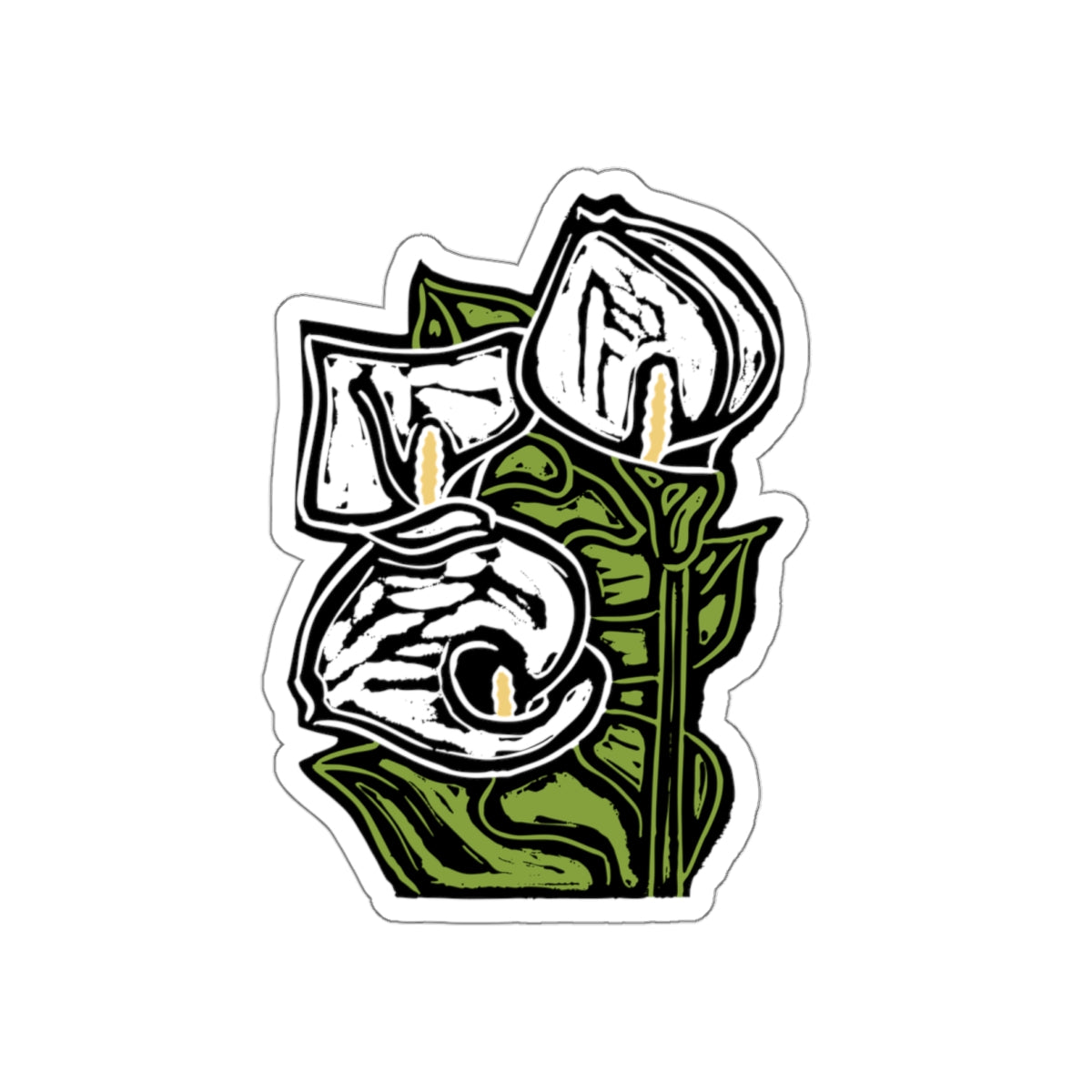 Calla Lily Floral Die-Cut Sticker