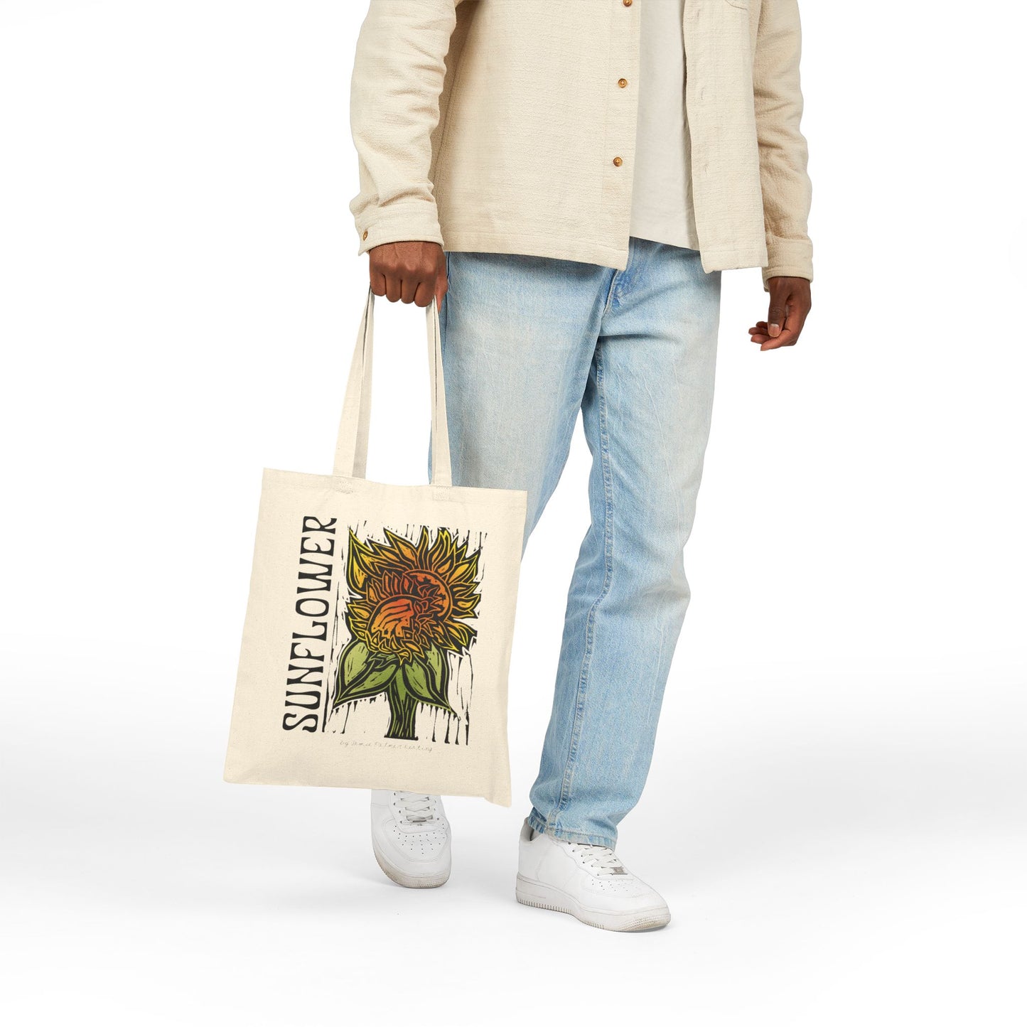Tote Bag — "Sunflower" Botanical Canvas Tote
