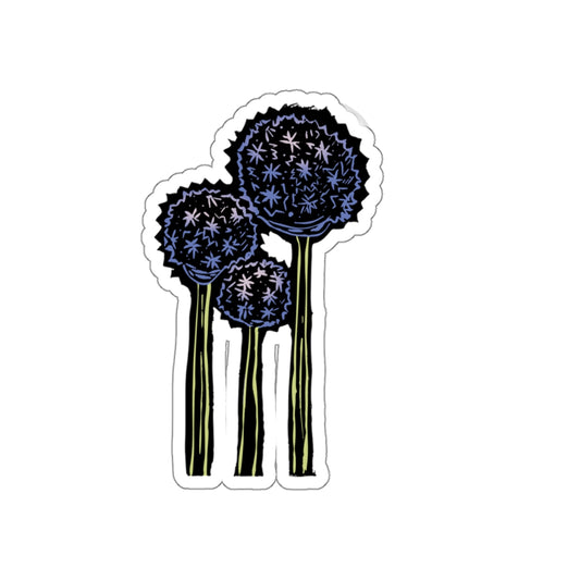 Charming Giant Allium Die-Cut Floral Stickers | Unique Decor for Laptops, Water Bottles, & Gift Wrapping; Great for Gardening Lovers & Events