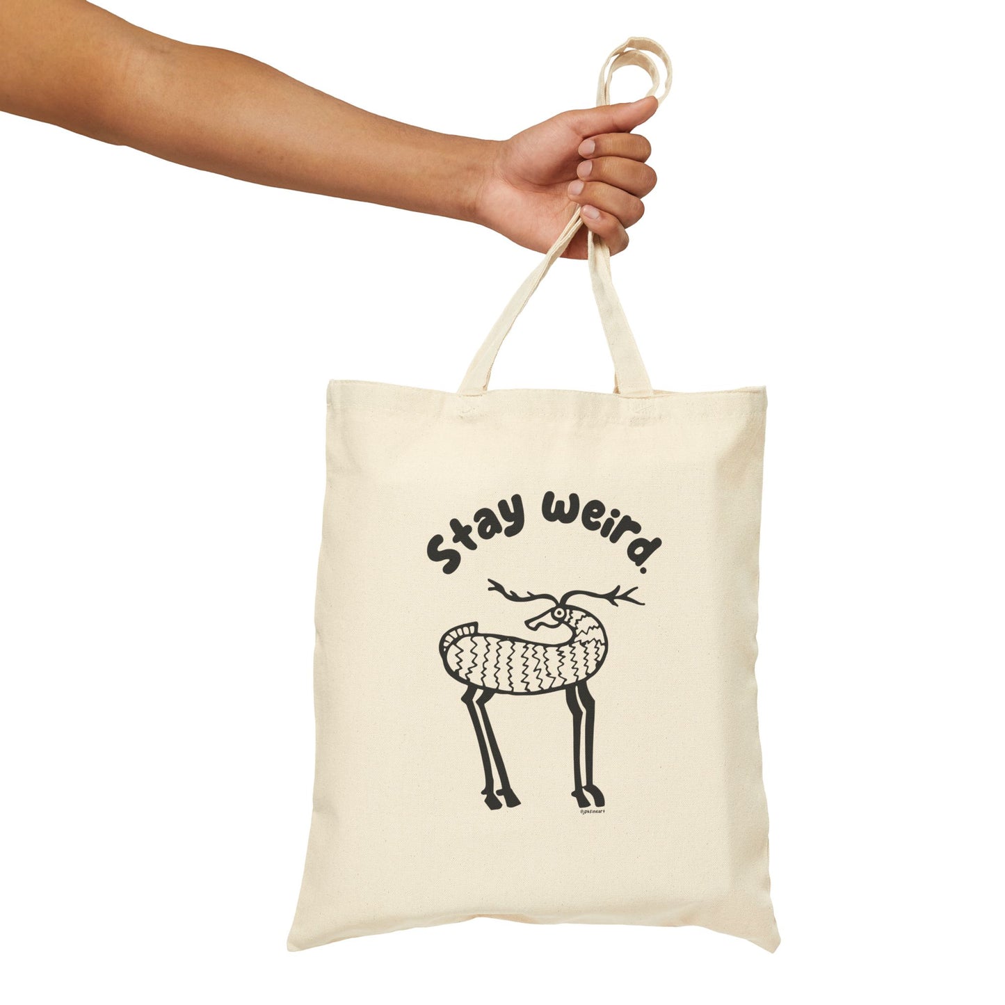 Stay Weird Tote Bag — Cute Quirky Illustration Cotton Canvas Tote