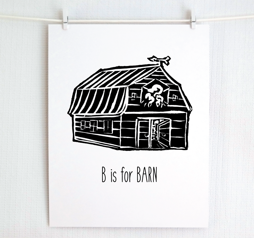 B is for Barn: Farm Alphabet Letter Print