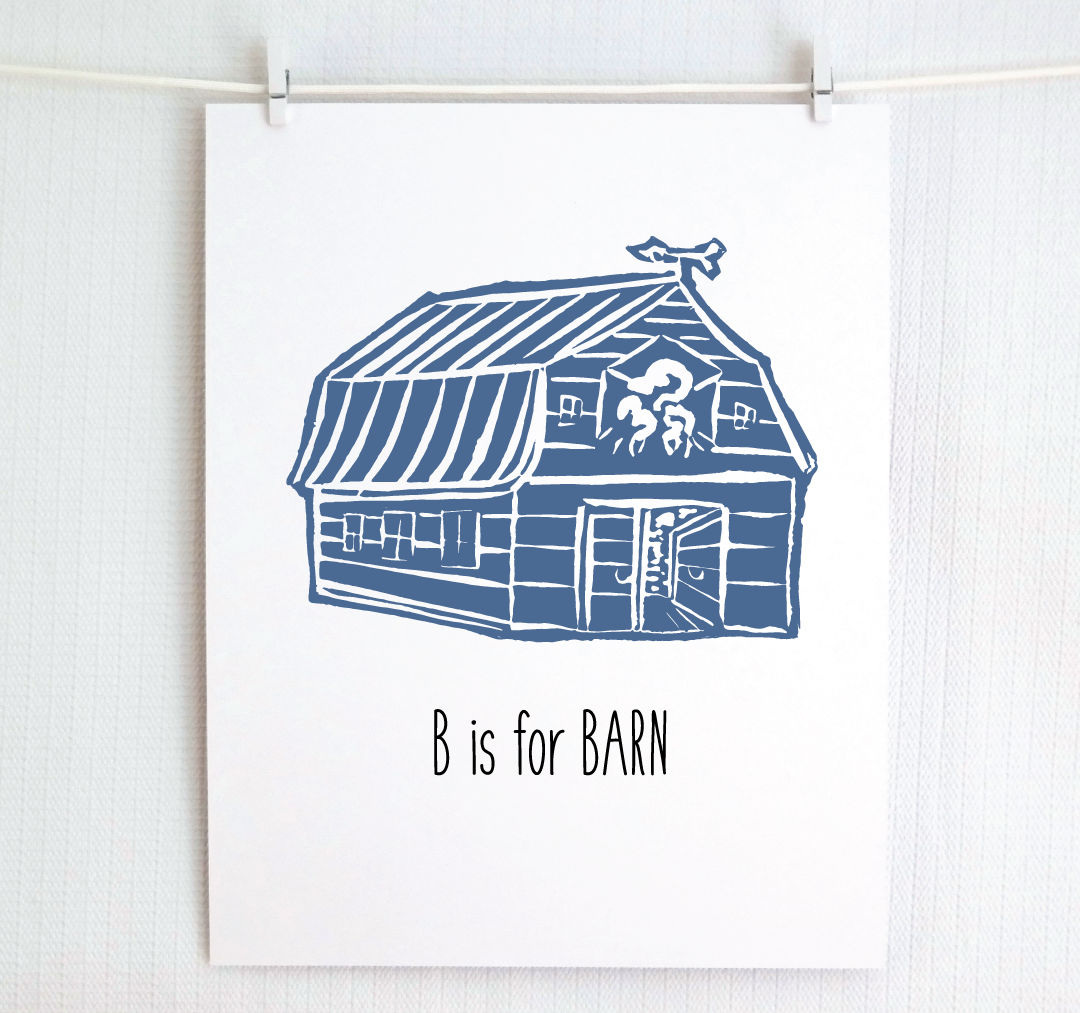 B is for Barn: Farm Alphabet Letter Print