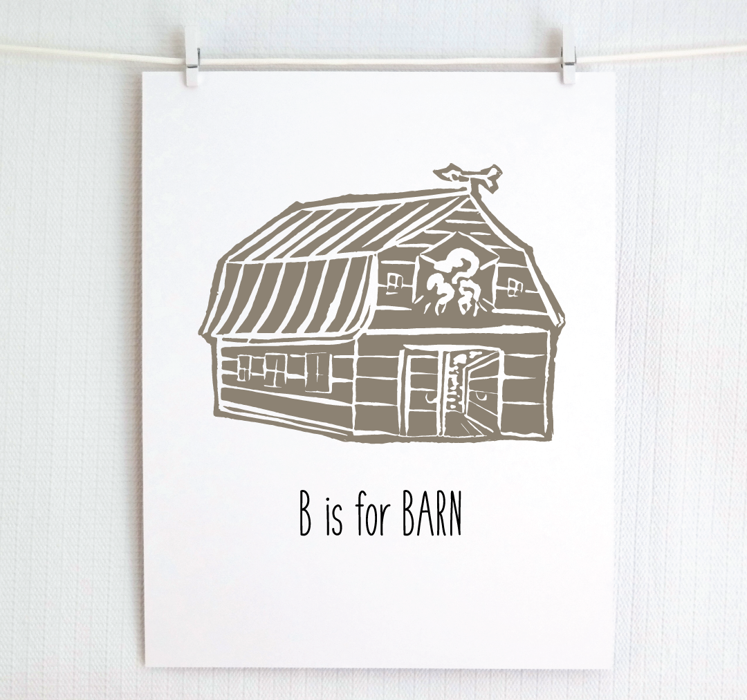 B is for Barn: Farm Alphabet Letter Print