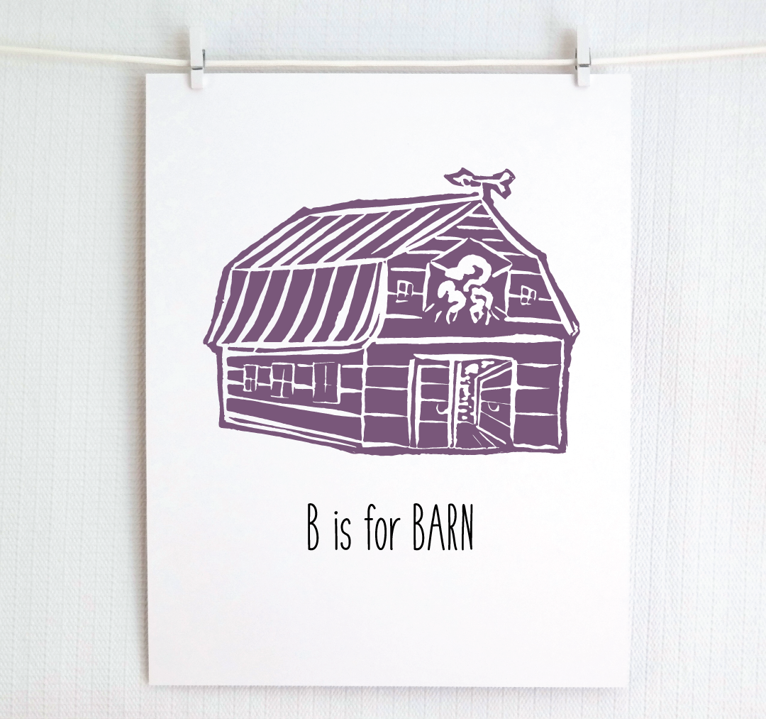B is for Barn: Farm Alphabet Letter Print