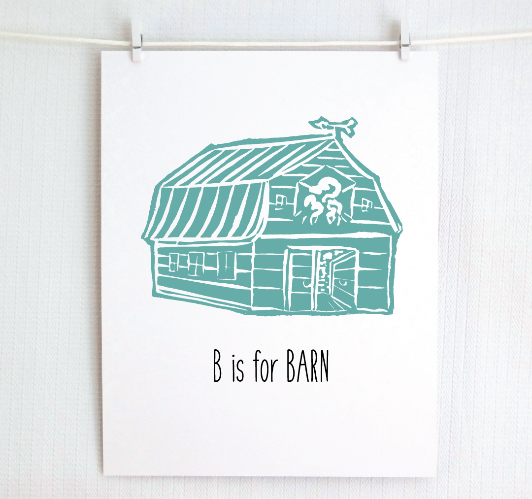 B is for Barn: Farm Alphabet Letter Print