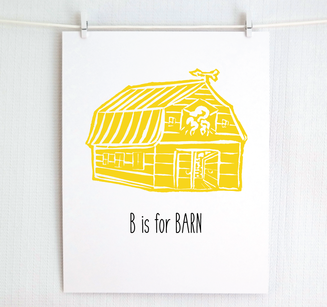 B is for Barn: Farm Alphabet Letter Print