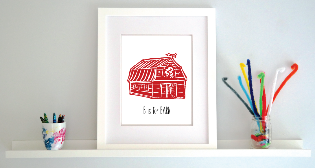 B is for Barn: Farm Alphabet Letter Print