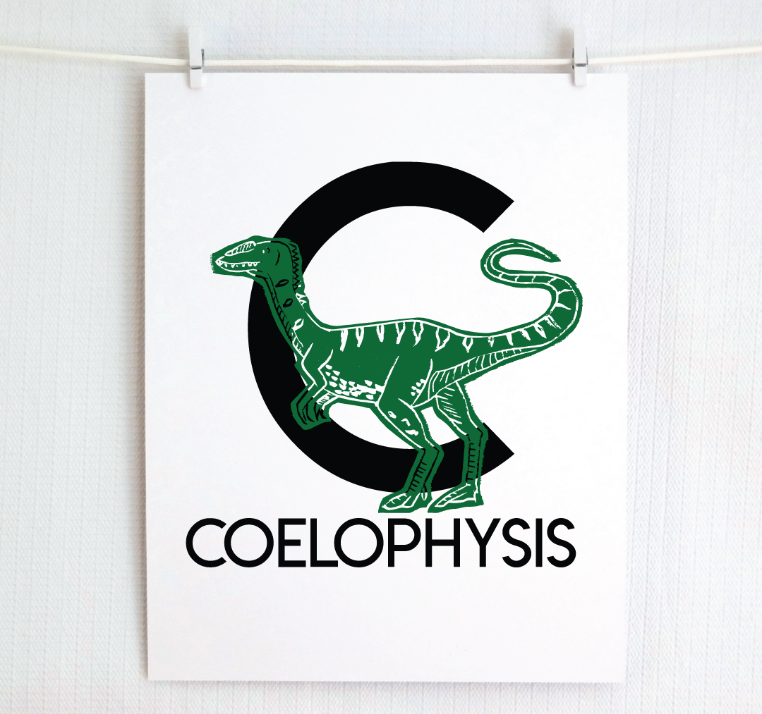 C is for Coelophysis Illustrated Print
