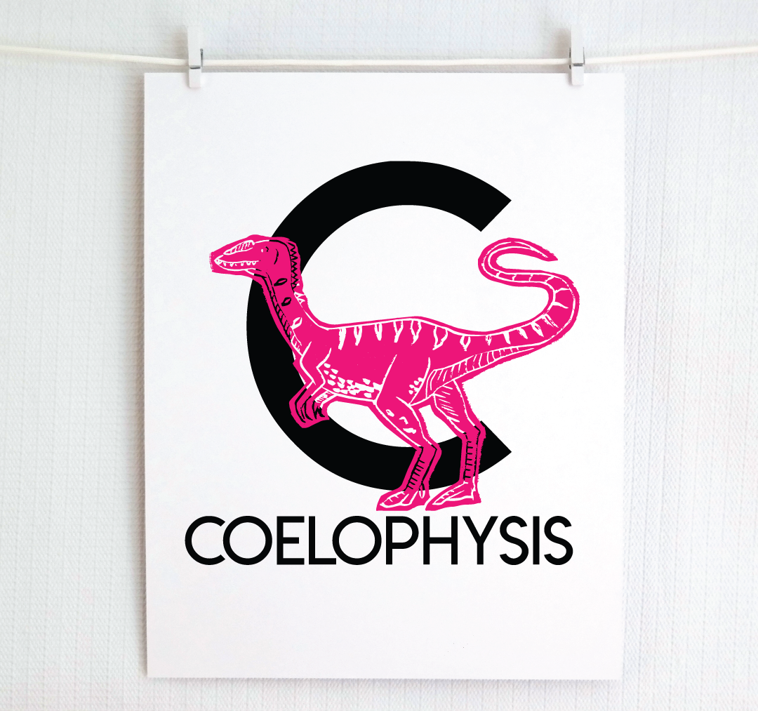 C is for Coelophysis Illustrated Print