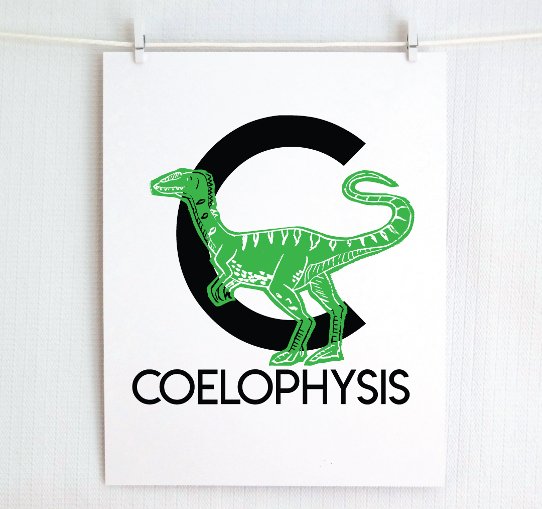 C is for Coelophysis Illustrated Print