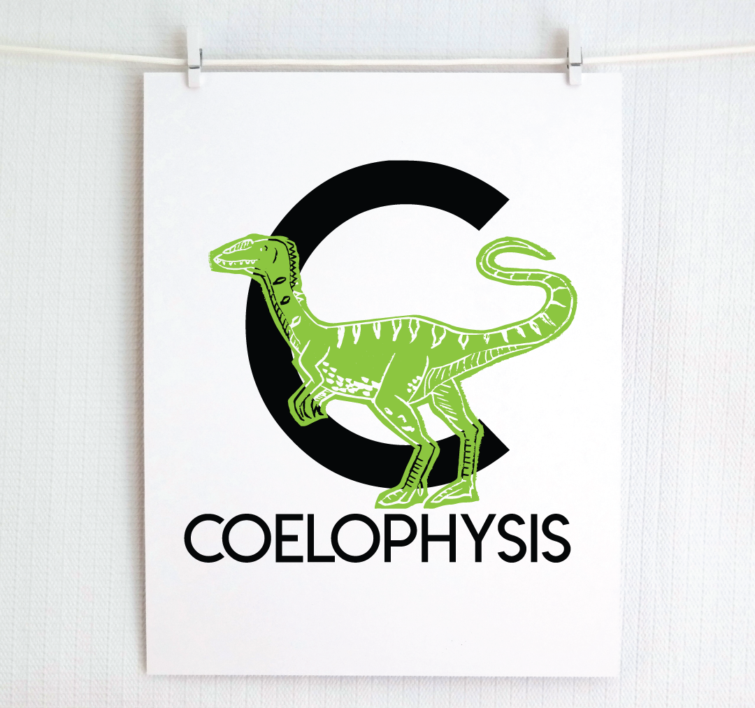 C is for Coelophysis Illustrated Print