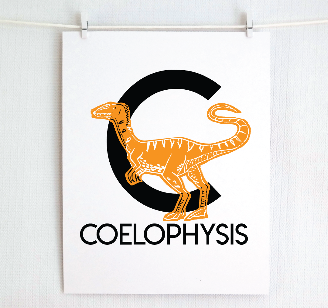 C is for Coelophysis Illustrated Print