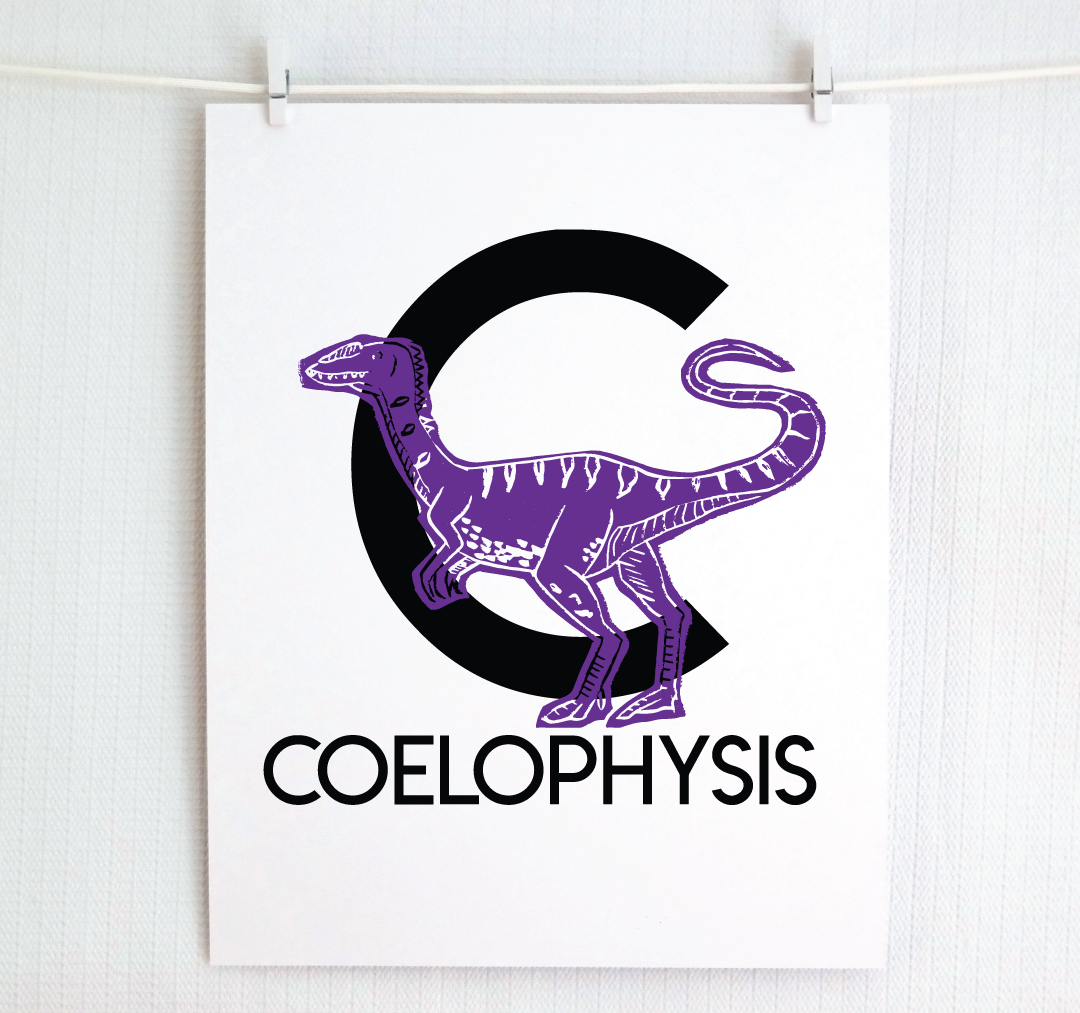 C is for Coelophysis Illustrated Print