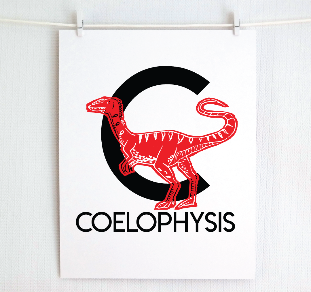 C is for Coelophysis Illustrated Print