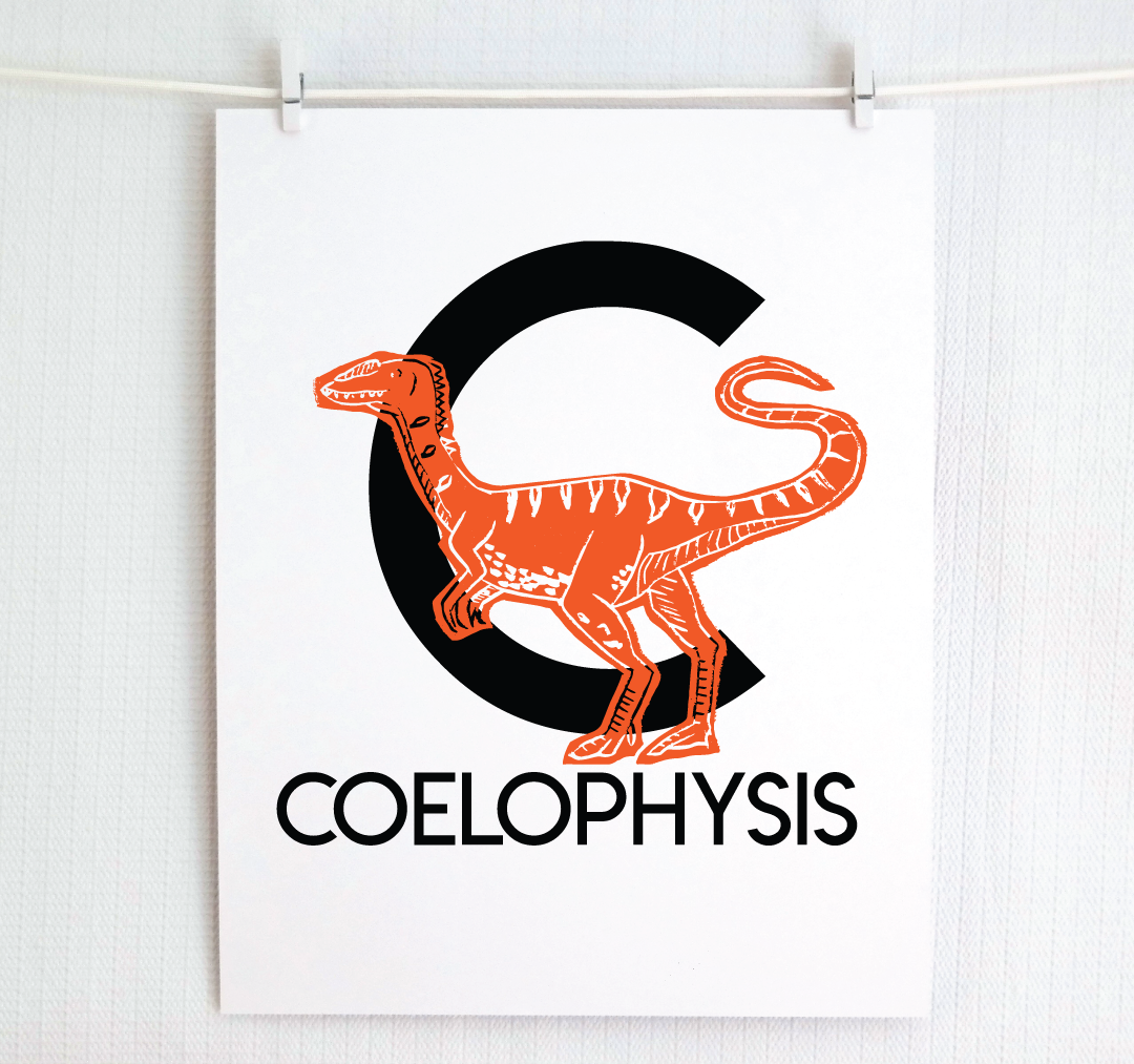C is for Coelophysis Illustrated Print