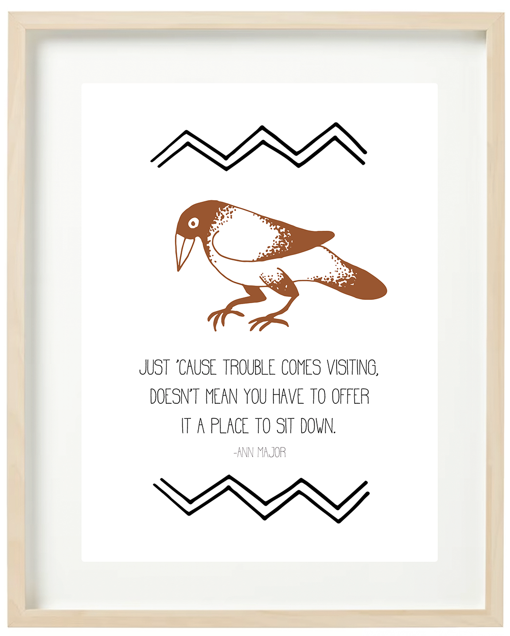 Crow Trouble Illustrated Print