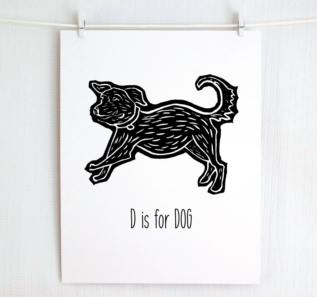 D is for Dog: Farm Alphabet Letter Print