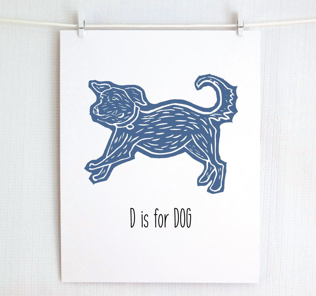 D is for Dog: Farm Alphabet Letter Print