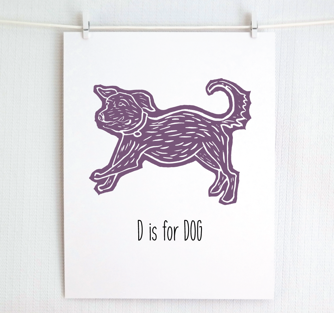 D is for Dog: Farm Alphabet Letter Print