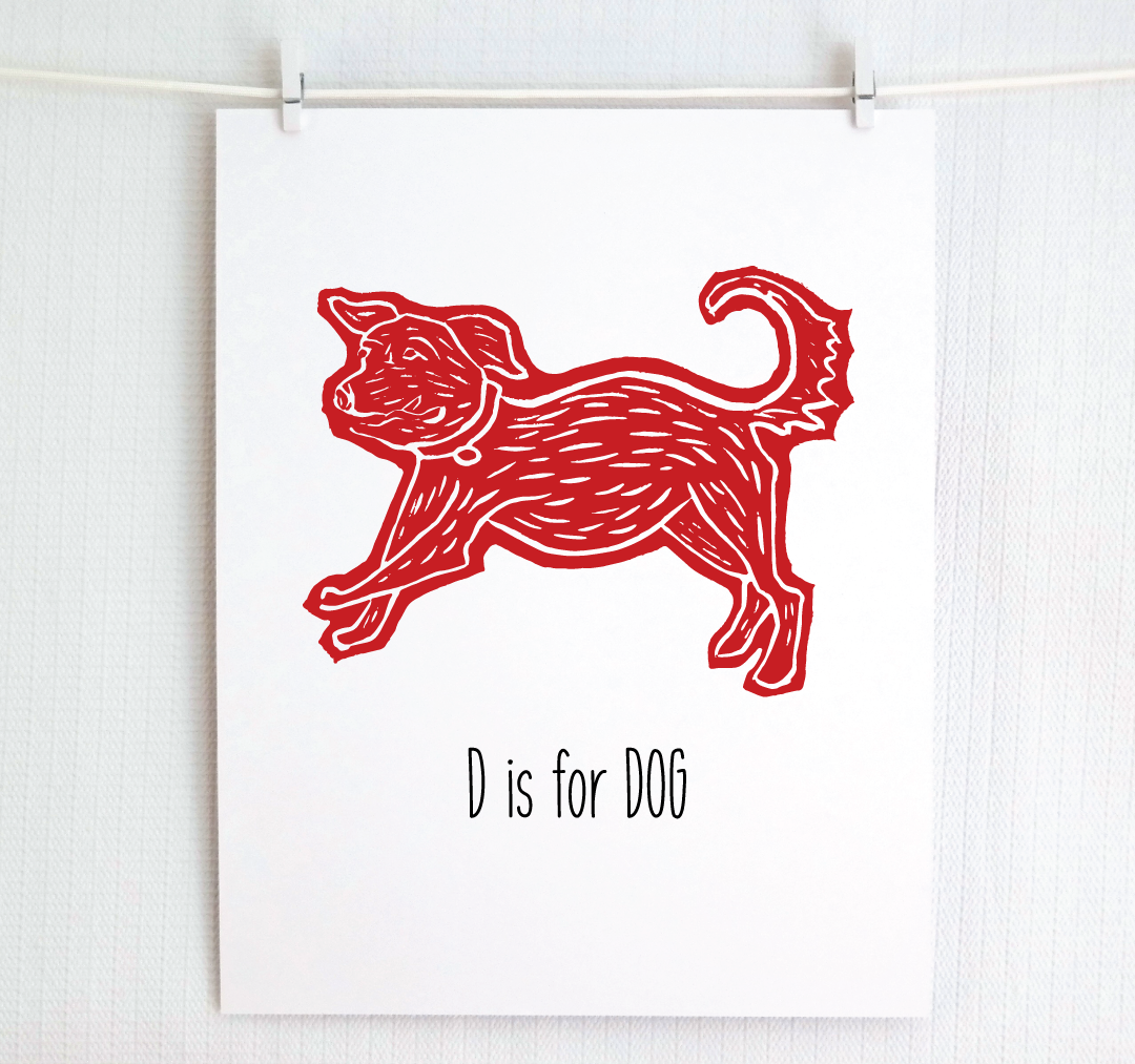 D is for Dog: Farm Alphabet Letter Print
