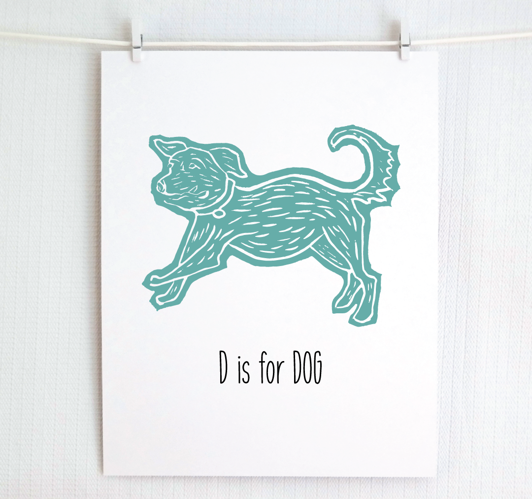 D is for Dog: Farm Alphabet Letter Print