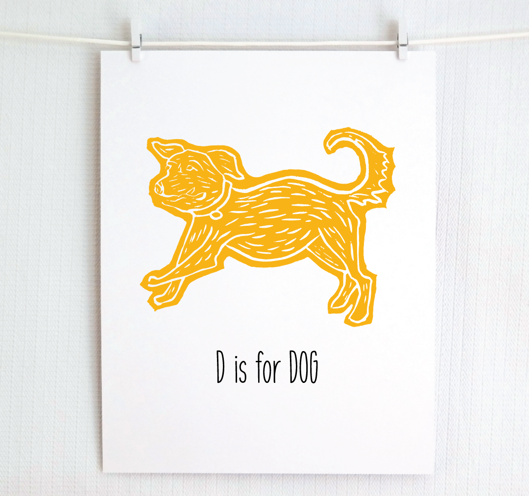 D is for Dog: Farm Alphabet Letter Print