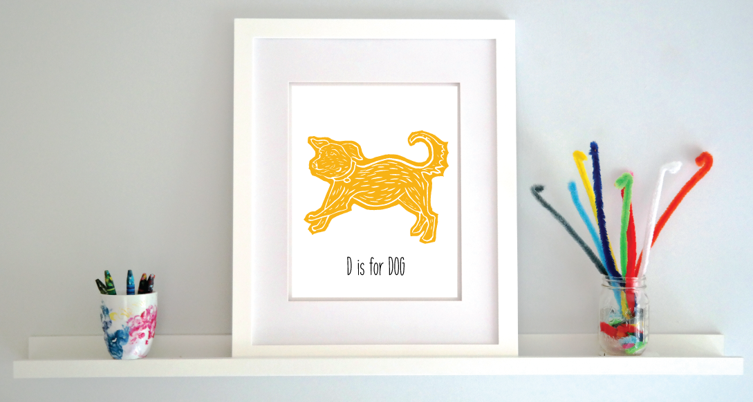 D is for Dog: Farm Alphabet Letter Print