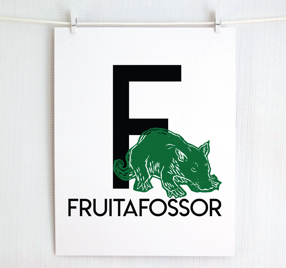 F is for Fruitafossor Illustrated Print