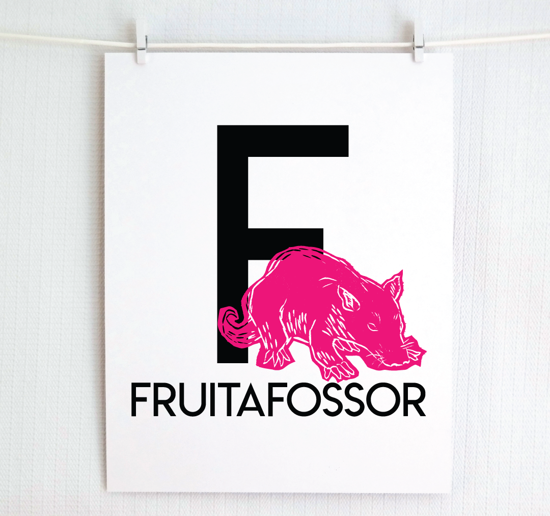F is for Fruitafossor Illustrated Print
