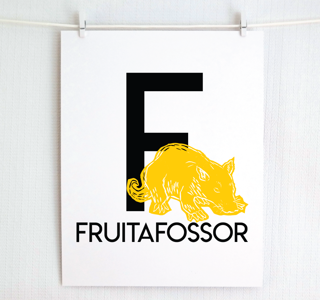 F is for Fruitafossor Illustrated Print