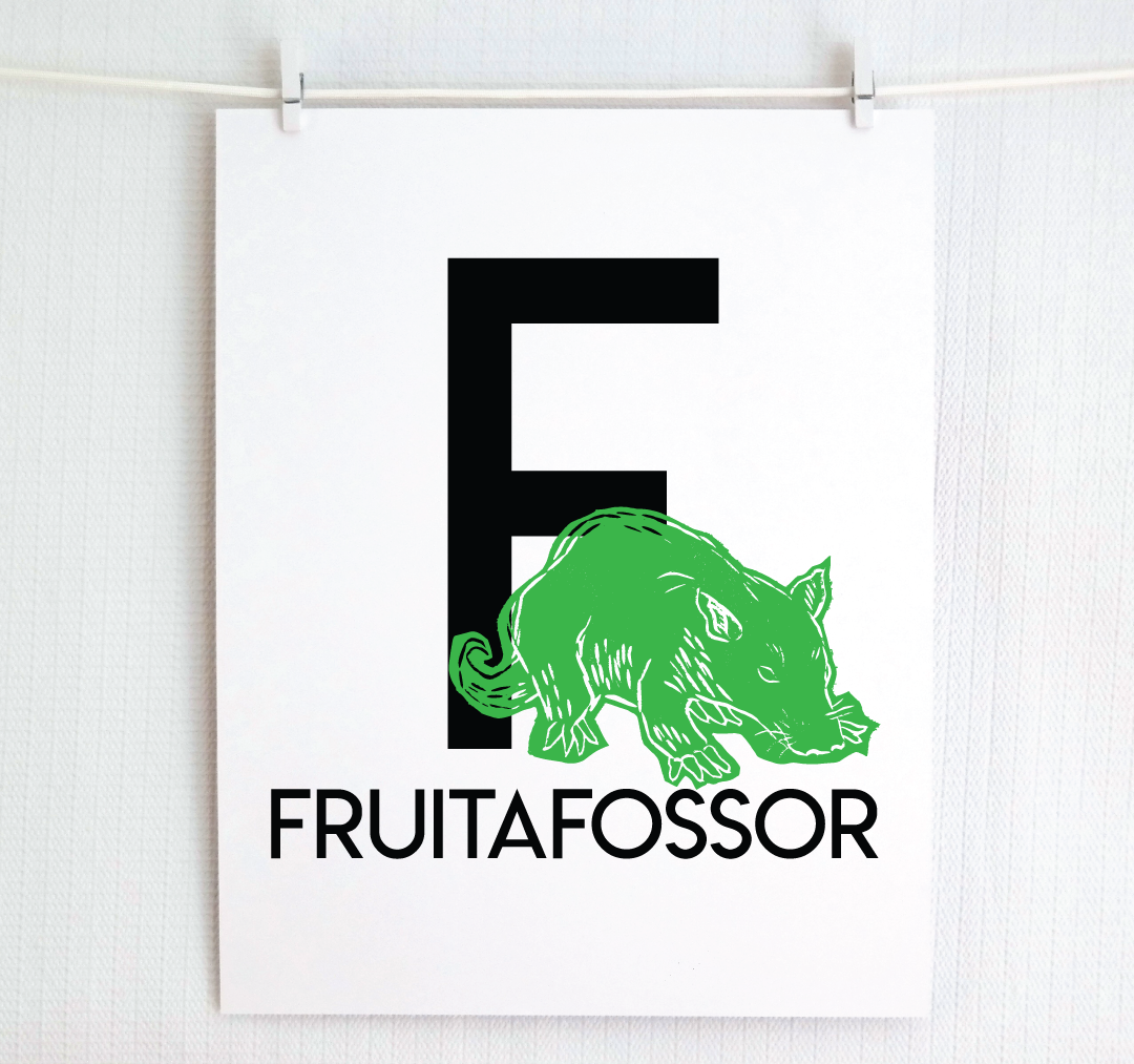 F is for Fruitafossor Illustrated Print