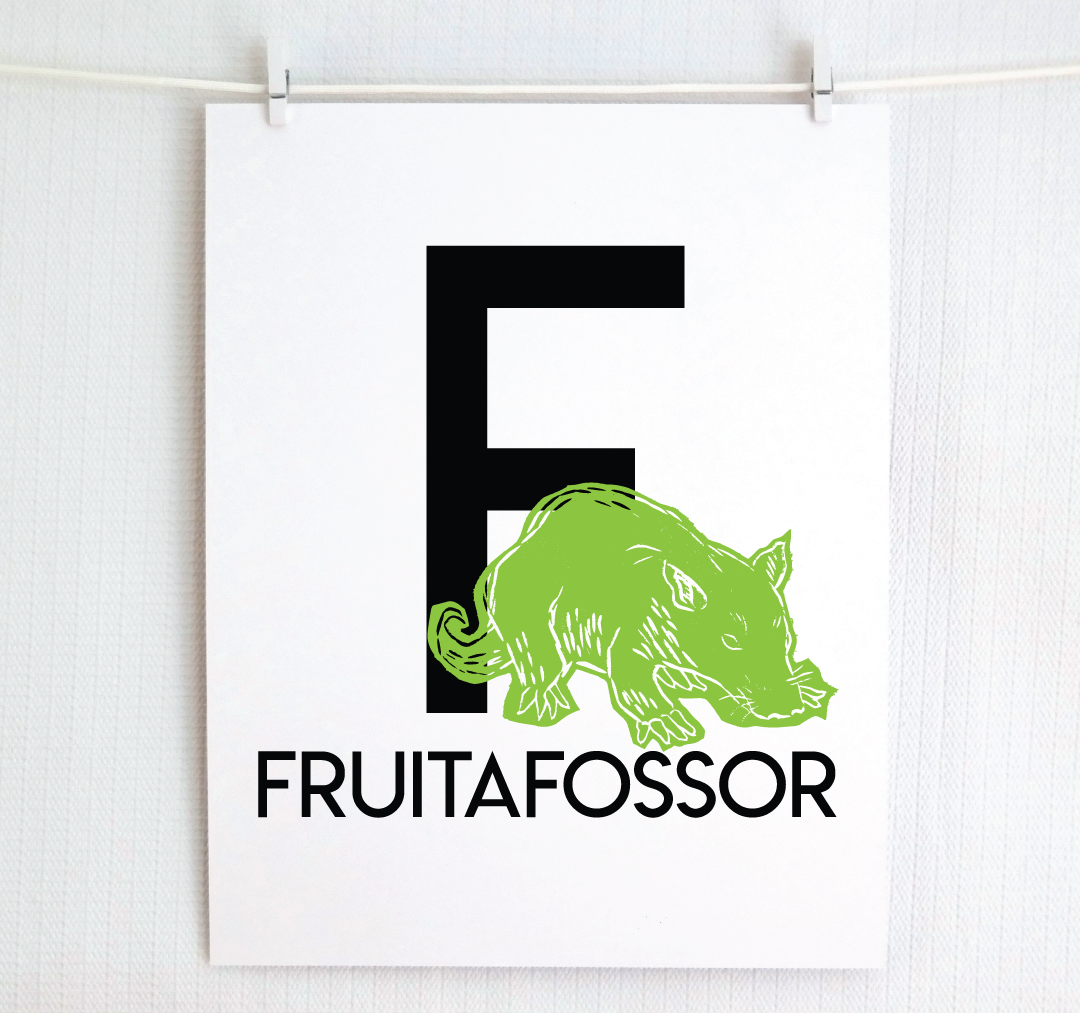 F is for Fruitafossor Illustrated Print