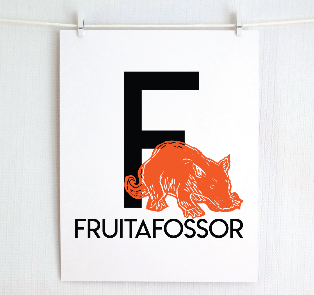 F is for Fruitafossor Illustrated Print