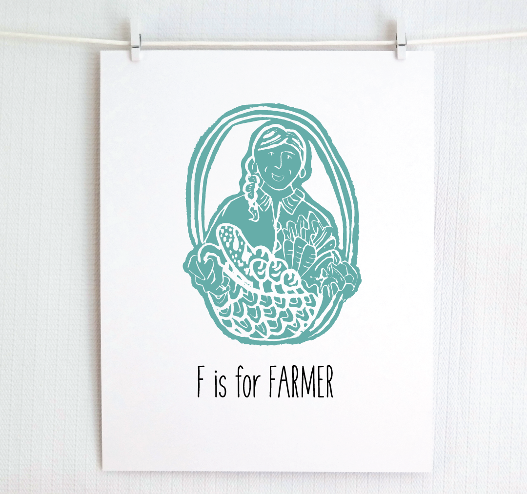 F is for Farmer: Farm Alphabet Letter Print