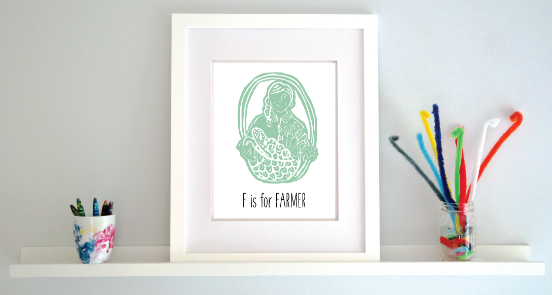 F is for Farmer: Farm Alphabet Letter Print