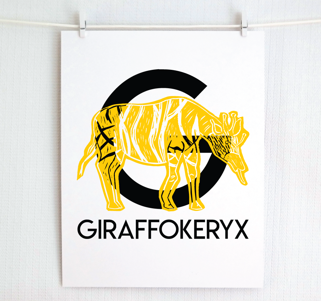 G is for Giraffokeryx Illustrated Print