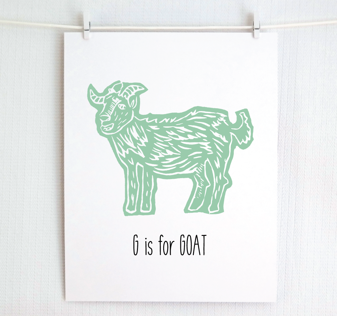 G is for Goat: Farm Alphabet Letter Print
