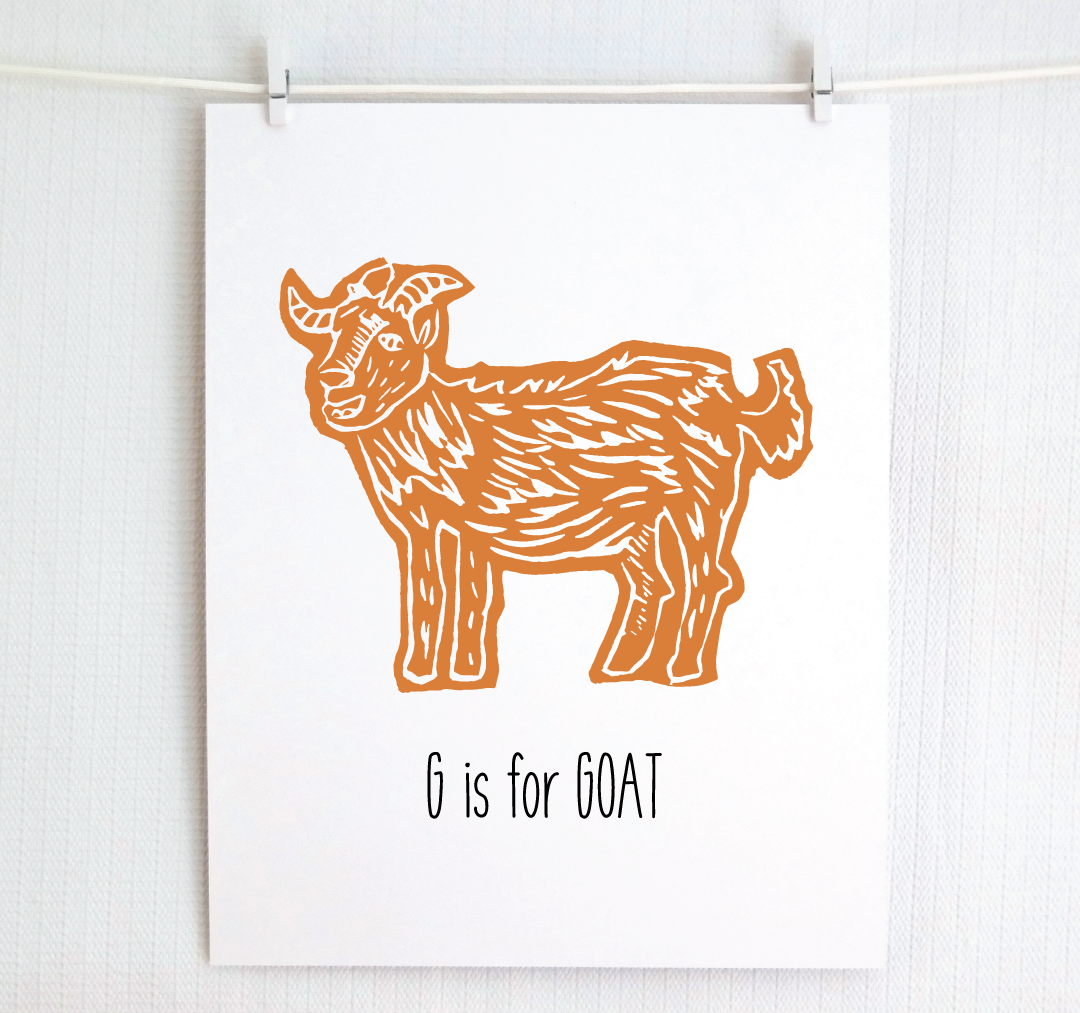 G is for Goat: Farm Alphabet Letter Print