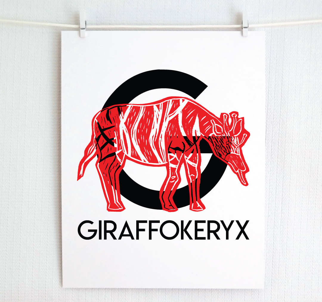 G is for Giraffokeryx Illustrated Print