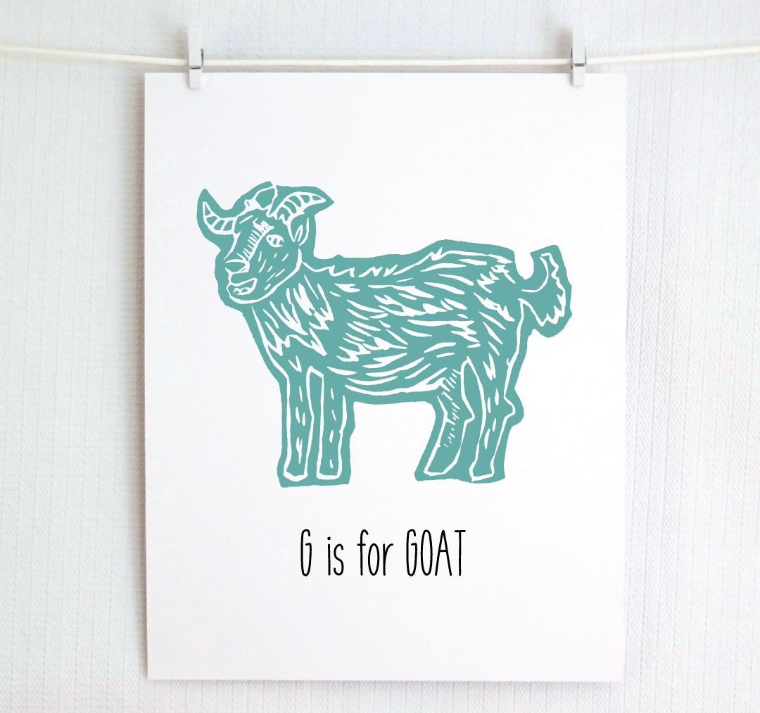 G is for Goat: Farm Alphabet Letter Print
