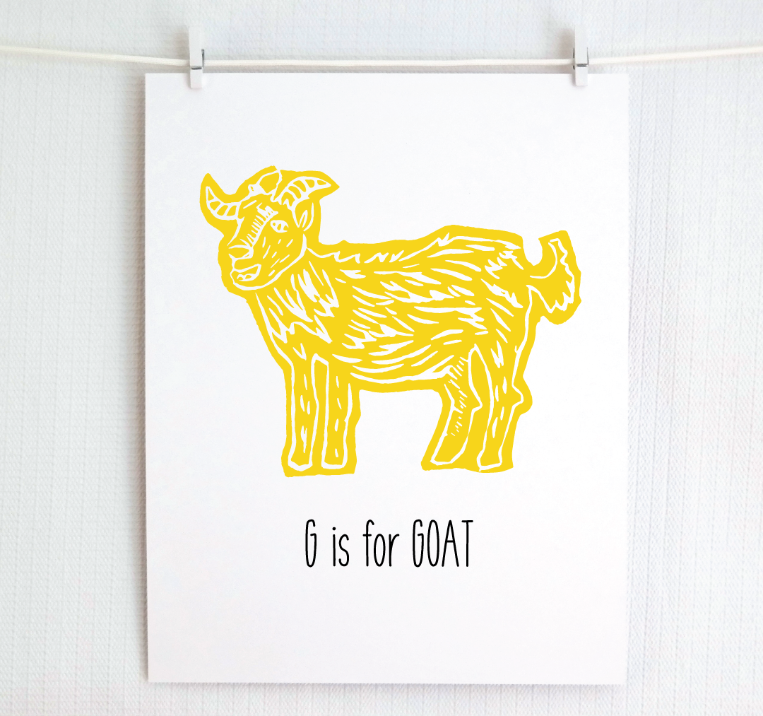 G is for Goat: Farm Alphabet Letter Print