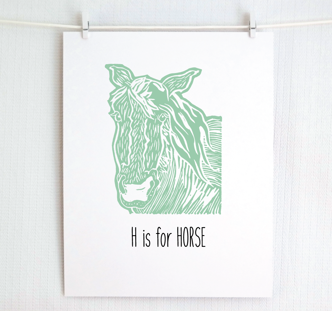 H is for Horse: Farm Alphabet Letter Print
