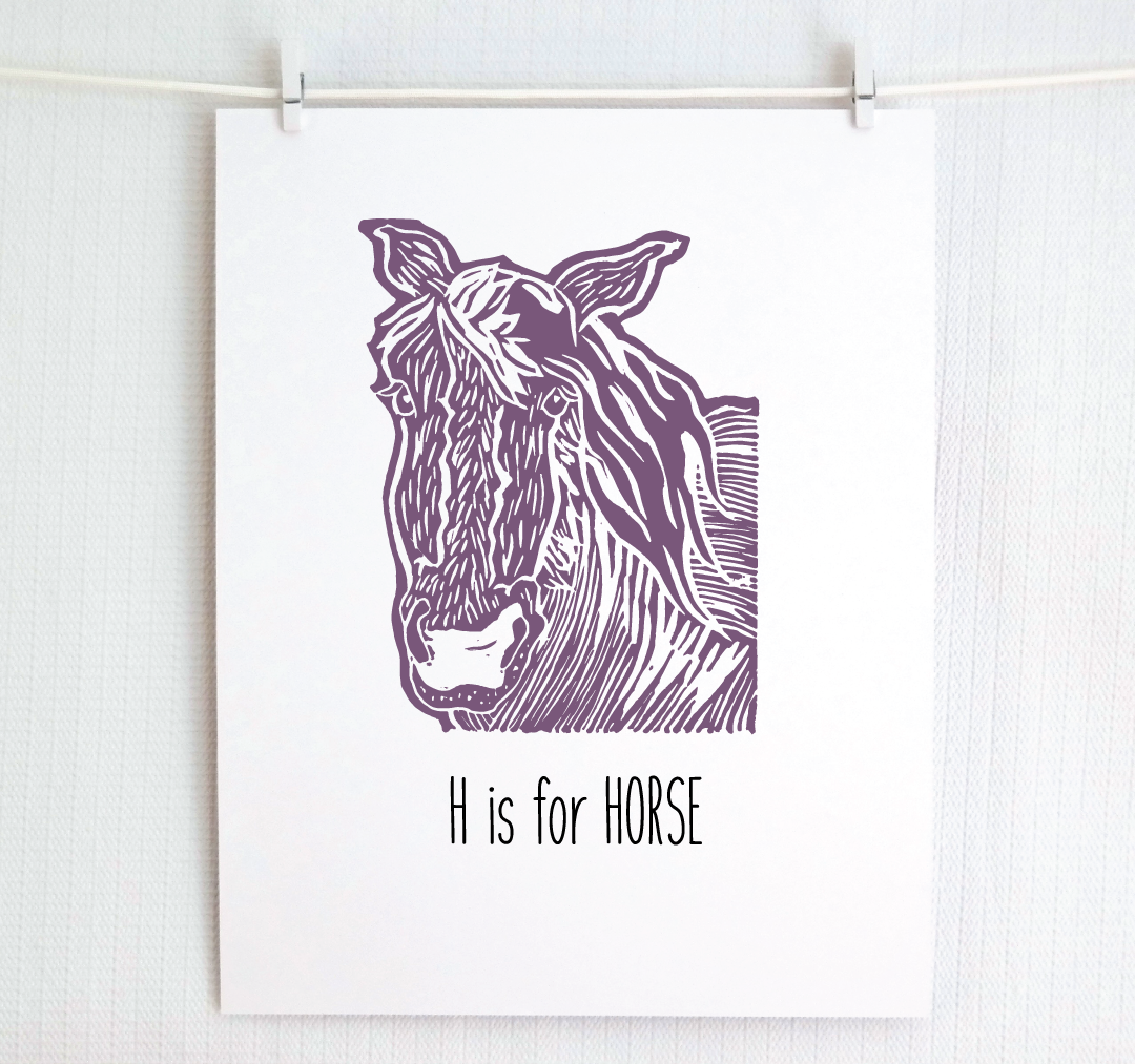 H is for Horse: Farm Alphabet Letter Print
