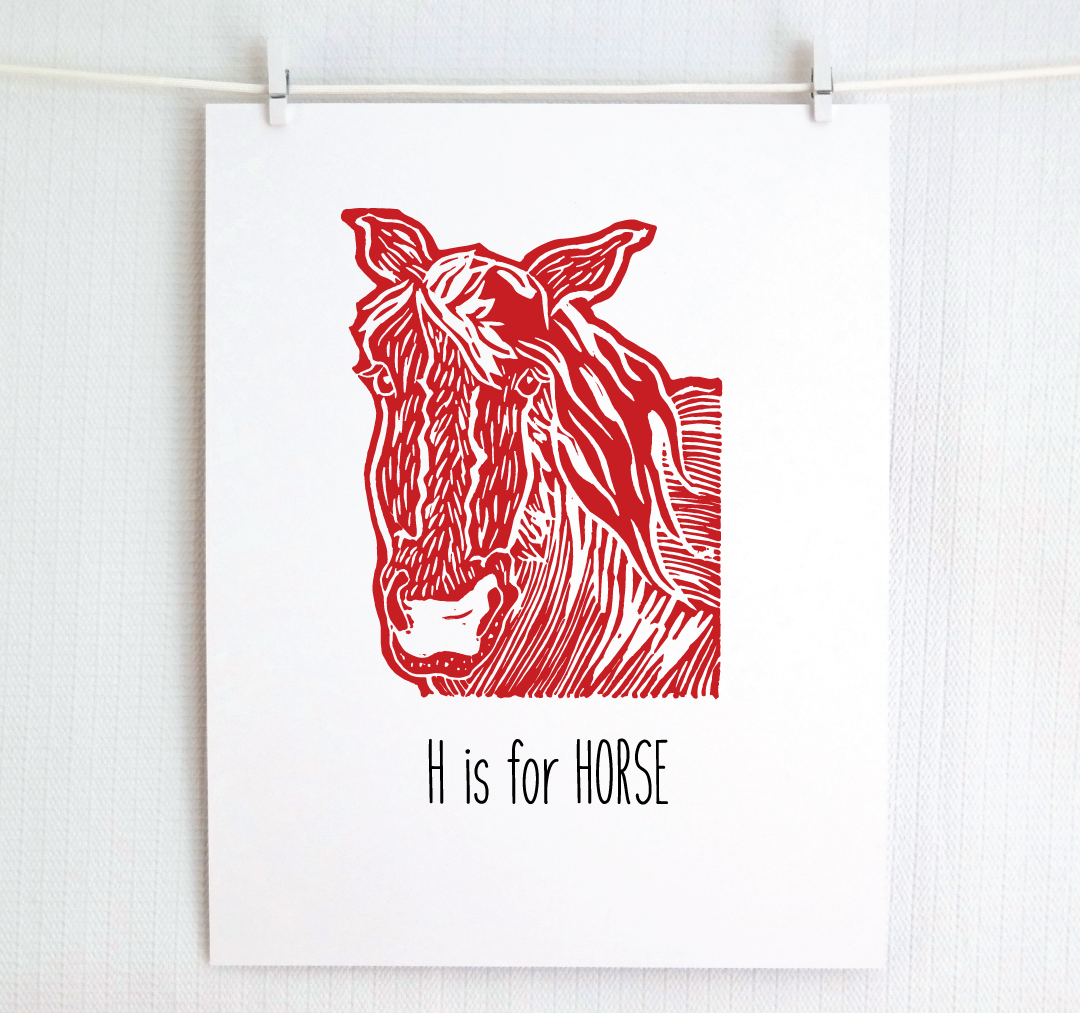 H is for Horse: Farm Alphabet Letter Print